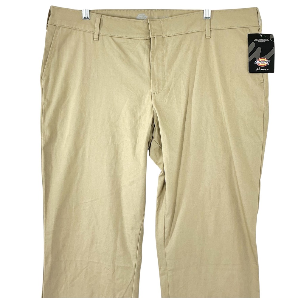 NEW Dickies Women's Size 18L Flex Twill Slim Fit Bootcut‎ Pants Desert Sand NWT